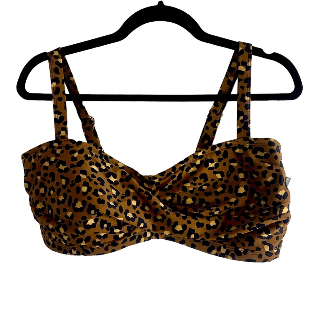 New Ashley Stewart Leopard Bikini Top